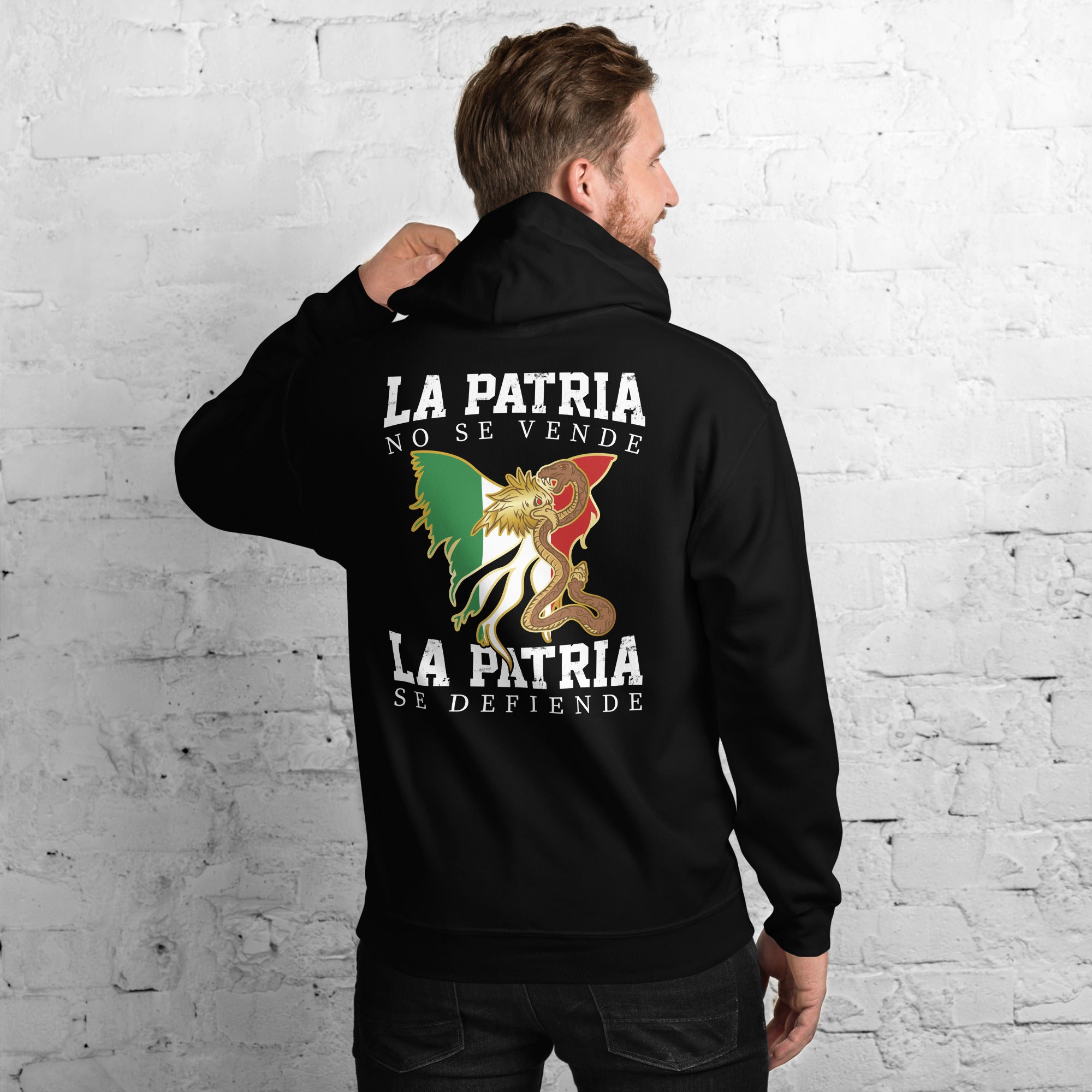 Sudadera La Patria no se vende, la patria se defiende de espaldas